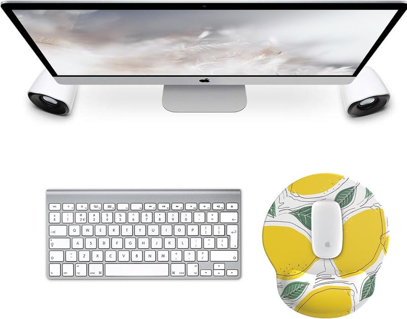 eulps Mouse Pad with Wrist Rest, Comfortable Computer Mousepad with Gel Wrist Support Smooth Surface and Non-Slip PU Base for Pain Relief, Laptop, Office & Home (Lemon) - Image 2